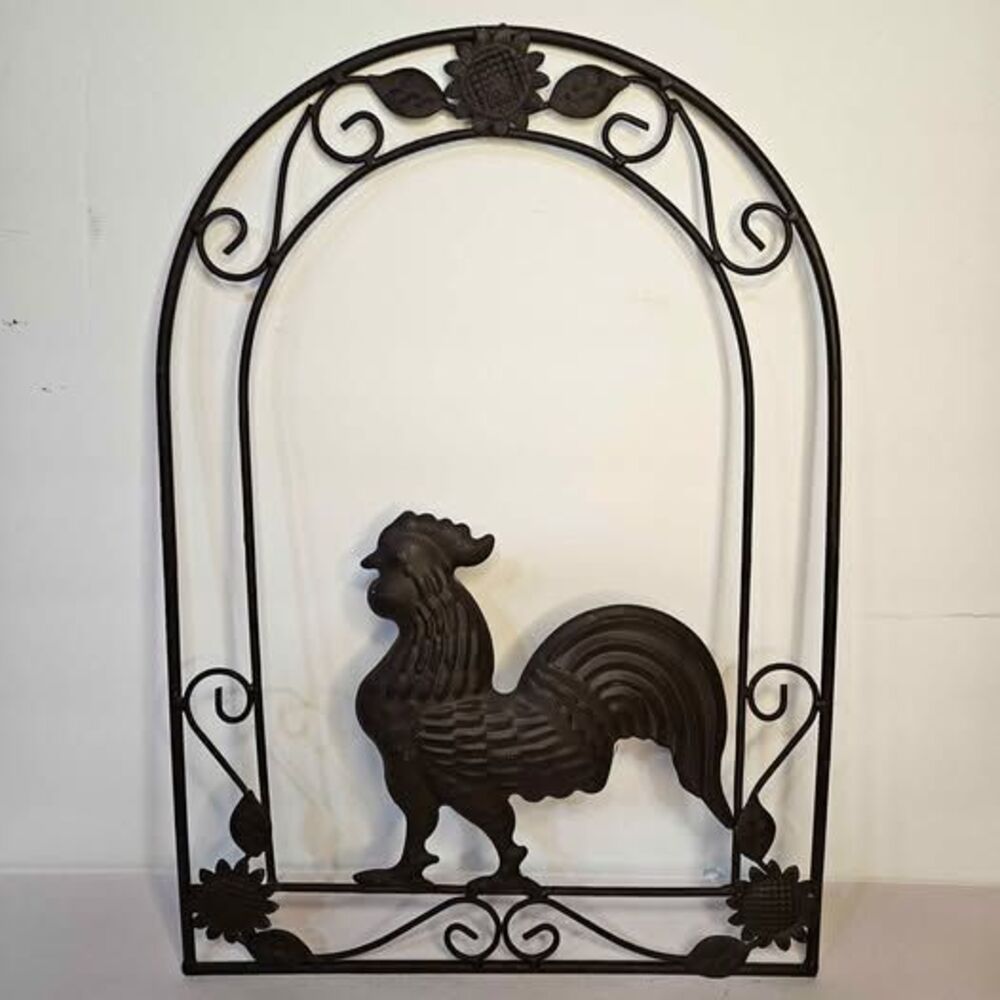 Wrought Iron Rooster Wall Decor